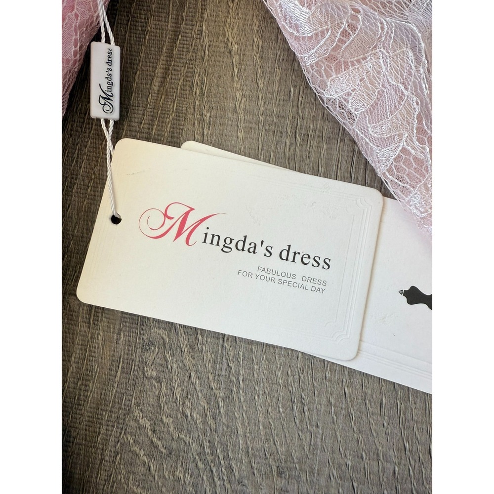 Mingda's Dress Womens Size M Pink Lace Sheath Midi Ruched Elegant Party Wedding - Picture 12 of 14